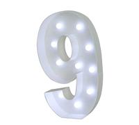 Chiffres Lumineux Décoratifs À LED, Chiffres Numériques Librement Combinables, En Plastique, For Décoration De Fête D'anniversaire, De Mariage Ou D'anniversaire(Number9,120cm/4ft)