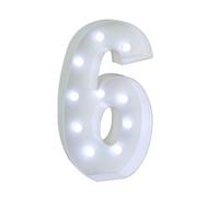 Chiffres Lumineux Décoratifs À LED, Chiffres Numériques Librement Combinables, En Plastique, For Décoration De Fête D'anniversaire, De Mariage Ou D'anniversaire(Number 6,120cm/4ft)