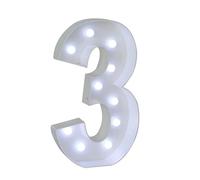 Chiffres Lumineux Décoratifs À LED, Chiffres Numériques Librement Combinables, En Plastique, For Décoration De Fête D'anniversaire, De Mariage Ou D'anniversaire(Number3,100cm/3.3ft)