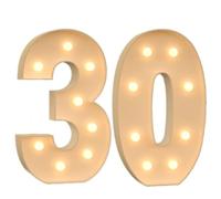 Chiffres lumineux for fête d'anniversaire, numéros en mosaïque, panneau en mousse prédécoupé, Kit de bricolage, décor de toile de fond for décor du 20e, 30e, 40e, 50e anniversaire ( Color : Number 30