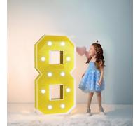 Chiffres lumineux géants à DEL dorés de 70 cm, chiffres 8, panneau lumineux en mosaïque, lampes LED pour la Saint-Valentin, un anniversaire, Noël