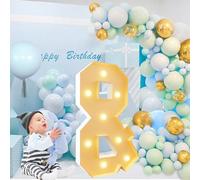 Chiffres lumineux géants de 1,2 m, mosaïque à DEL alimentés par piles pour décoration de fête d'anniversaire, de mariage, cadre pré-découpé, assemblage facile