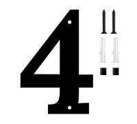 Chiffres Maison Modernes 10 Pouces Avec Vis, Numéro Porte En Métal, Signe D'adresse Boîte Aux Lettres Noir, Décoratif Extérieur, Pour La Décoration Murale Extérieure D'appartement, Jardin(4)