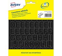 Avery Lot de 261 Lettres Autocollantes - 47mm - Noir (470L)