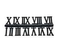 Chiffres pour horloge autocollants en plastique noir et doré - Chiffres romains - Points et barres, Black Roman 22mm High