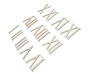 Chiffres Romains en Bois Décorations Combinaison Patch Artisanat 7Cm Horloge Chiffres de Puce de Bois Matériau Autocollant 12 Pcs Objets Décoratifs Dessin Lettrage Aides Handcraft Materials
