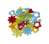 Chiffres scintillants en forme de cœur - Autocollants décoratifs - Mousse adhésive scintillante pour enfants - Bricolage - Décoration d'anniversaire - Cœur étoile - Fleurs - Mousse pour anniversaire