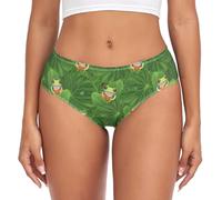 CHIFIGNO Culotte bikini hipster en viscose respirante pour femme - Grenouille vive - Vert tropical, Grenouille verte tropicale vibrante, S
