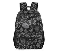 CHIFIGNO Joli sac à dos noir avec poisson crabe pour adolescentes, filles, grand sac à dos d'école pour enfants, garçons, sac d'école pour voyage, Mignon poisson crabe noir, M, Décontracté