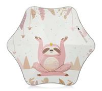 CHIFIGNO Jolie pose de yoga paresseux enfants parapluie filles garçons avec bande réfléchissante parapluies de pluie coupe-vent avec angle arrondi pincement librement ouvert parapluie anti-UV pour