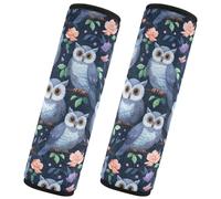 CHIFIGNO Lot de 2 coussinets souples pour ceinture de sécurité Motif chouettes avec fleurs