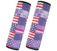 CHIFIGNO Lot de 2 housses de ceinture de sécurité avec drapeau américain à rayures et étoiles pour ceinture de sécurité de voiture - Pour adultes et enfants