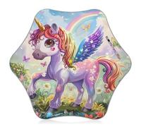 CHIFIGNO Parapluie pour enfants filles et garçons avec bande réfléchissante, mignon arc-en-ciel, licorne, fleurs, papillon, parapluie coupe-vent pour la pluie avec coins arrondis, parapluie ouvert