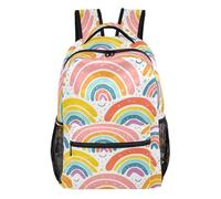 CHIFIGNO Sac à dos mignon pour adolescents garçons dessin animé arc-en-ciel sac à dos pour écolière sac d'école, Arcs-en-ciel mignons, M, Décontracté