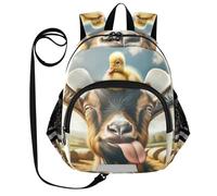 CHIFIGNO Sac à dos pour tout-petits filles garçons, sac à dos d'école pour enfants pour maternelle primaire, mini sac de voyage, Mouton canard rigolo, Small, Mignon