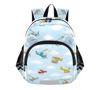CHIFIGNO Sac à dos pour tout-petits garçons et filles, avions colorés, hélicoptères, mignons sacs à dos préscolaires pour la maternelle, mini sacs à dos d'école pour enfants
