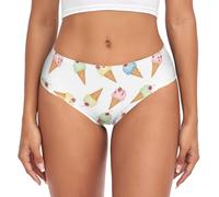 CHIFIGNO Sous-vêtements en viscose pour femme - Couleur crème glacée blanche - Culotte classique douce et respirante, Crème glacée colorée blanche, XXL