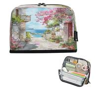 CHIFIGNO Trousse à crayons haute capacité avec fermeture éclair - Organiseur de bureau - Fournitures scolaires pour étudiants, adultes, garçons, filles, romantique, italienne