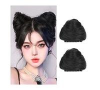 Chignon, 2 PCS Donut Chignon Postiches Synthétiques Extension de Chignon Mini Griffe Clip dans Extensions de Chignon en Désordre Perruque ， Accessoire for Femmes Filles Oreilles de Chat Cheveux, pour