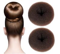 Chignon à cheveux, coiffeur de cheveux, 2pcs 4, 3 pouces grandes beignets éponge pour les petits pains, porte-queue de poney bricolage élastique pour femmes