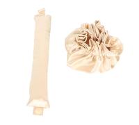 Chignon à Friser sans Chaleur pour Cheveux, Bandeau élastique Portable sans Chaleur, Serviette en Satin pour Dormir (Beige)