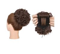 Chignon artificiel Chignons bouclés en désordre, postiche à cordon de serrage synthétique, peigne, extension cheveux queue cheval Accessoires pour cheveux(Medium Brown)