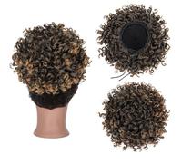 Chignon artificiel Extension de queue de cheval élastique avec cordon de serrage, chignon bou t moelleux, chouchous synthétiques Accessoires pour cheveux(1BT27)