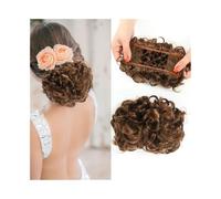 Chignon artificiel Extensions de cheveux courts et bouclés en chignon, faciles à étirer, chouchous, peignes, clips, queue de cheval Accessoires pour cheveux(6A)