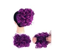 Chignon bou vec clips for extension de queue de cheval, perruque synthétique Look élégant chic(Purple)