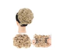 Chignon bouclé avec clips for extension de queue de cheval, perruque synthétique Ponytail Extension(Ash Blonde)
