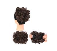 Chignon bouclé avec clips for extension de queue de cheval, perruque synthétique Ponytail Extension(Medium Brown)