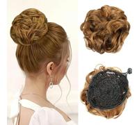 Chignon cheveux en désordre pièce de cheveux élastique cordon chouchous chignons bouclés Extension de cheveux synthétiques pour les femmes usage quotidien-27