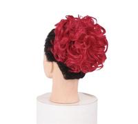 Chignon Chignon bouclé Chignon désordonné Chignon Clip dans les Extensions de cheveux épingles à cheveux bande élastique Chignon synthétique noir blond Postiches en chignon(Q8-RED)