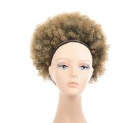 Chignon Chignon de cheveux bouclés synthétiques courts de 10 pouces avec extensions de queue de cheval à cordon Afro Shaggy Bun Afro for les femmes noires Accessoires Capillaires Pour Femmes(T1B/27)