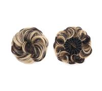 Chignon Chignon décoiffé synthétique moelleux en forme de nid d'oiseau, extensions cheveux ondulés et bouclés rétractables Postiches(6H85)