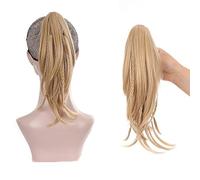 Chignon de 30,5 cm - Cheveux mi-longs pour femme - Queue de cheval - Petite tresse - Extension de queue de cheval avec clip à griffes - Perruque longue et droite - Postiches chignon pour femme (27T613