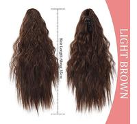 Chignon de cheveux 1-Pack Cheveux Synthétiques Chignon Long Maïs Perm Laine Rouleau Dames Perruque Griffe Clip Style Queue De Cheval Extension De Cheveux Perruque Chignon Pièce de chignon(C)