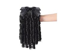 Chignon de cheveux 1 Pack Dames Perruque Rétro Queue De Cheval Cheveux Peigne Arc Noeud Perruque Palais Cheveux Bouclés Queue De Cheval Extensions Perruque Chignon Pièce de chignon(C,28cm)