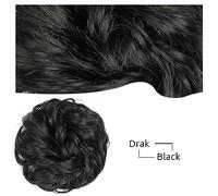 Chignon de Cheveux 1 Pack Messy Bun Cheveux Pièces Ondulés Bouclés Cheveux Cravates Élastique Synthétique Chignon Queue De Cheval Tresse Extensions Femmes Chignon Perruques Chignon(1B)
