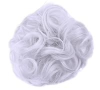Chignon de cheveux 1 Pack Synthétique Donut Bun Messy Bun Tranches De Cheveux Bouclés Ondulés Bandeaux Femmes Bun Perruque Synthétique Perruque Extensions De Cheveux Pièce de chignon(Gray)