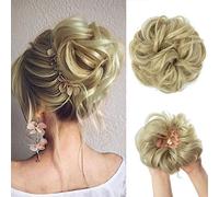 Chignon de Cheveux 1 paquet d'extensions de cheveux en chignon synthétique perruque frisée désordonnée chignon en beignet avec élastique en caoutchouc chignon for les femmes Chignon(Pale Ash Blonde)