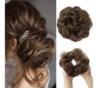 Chignon de cheveux 1 paquet d'extensions de cheveux en chignon synthétique perruque frisée désordonnée chignon en beignet avec élastique en caoutchouc chignon for les femmes Pièce de chignon(Medium As