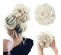 Chignon de Cheveux 1 paquet d'extensions de cheveux en chignon synthétique perruque frisée désordonnée chignon en beignet avec élastique en caoutchouc chignon for les femmes Chignon(Platinum Blonde)