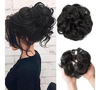 Chignon de cheveux 1 paquet d'extensions de cheveux en chignon synthétique perruque frisée désordonnée chignon en beignet avec élastique en caoutchouc chignon for les femmes Pièce de chignon(Natural B