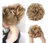 Chignon de cheveux 1 paquet d'extensions de cheveux en chignon synthétique perruque frisée désordonnée chignon en beignet avec élastique en caoutchouc chignon for les femmes Pièce de chignon(18-22)