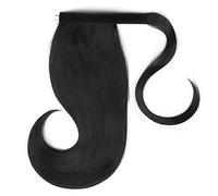Chignon de cheveux 18 pouces synthétique stretch wrap queue de cheval peigne à cheveux queue de cheval extensions de cheveux raides chignon for les femmes Pièce de chignon(1B)