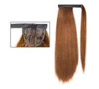 Chignon de cheveux 24 pouces de long droite Afro synthétique enroulée autour de cheveux de queue de cheval bouclés cheveux naturels droits avec cordon de serrage Pièce de chignon(30)