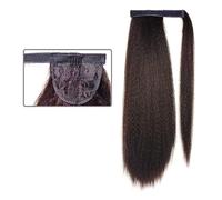 Chignon de Cheveux 24 pouces de long droite Afro synthétique enroulée autour de cheveux de queue de cheval bouclés cheveux naturels droits avec cordon de serrage Chignon(4)