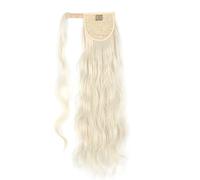 Chignon de Cheveux 24 pouces de long ondulé queue de cheval Wrap cheveux bande synthétique queue de cheval extensions blonde ondulé queue de cheval perruque femmes chignon Chignon(60)