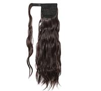 Chignon de cheveux 24 pouces de long ondulé queue de cheval Wrap cheveux bande synthétique queue de cheval extensions blonde ondulé queue de cheval perruque femmes chignon Pièce de chignon(4)